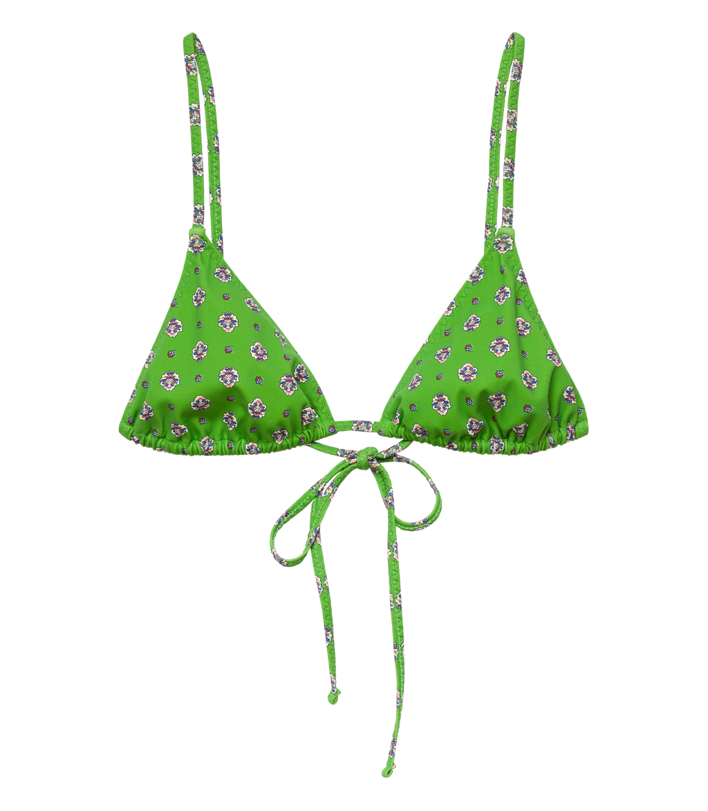 CAPRI BIKINI TOP -- VERT CADIZ FOULARD