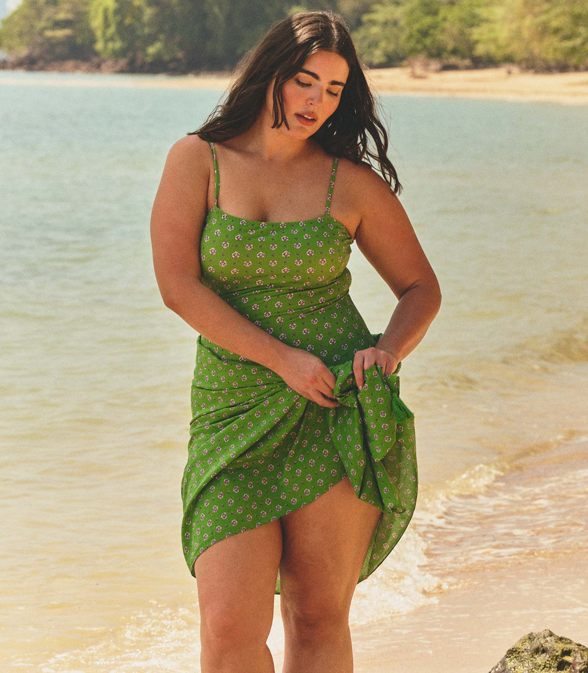 CASCAIS SARONG -- VERT CADIZ FOULARD