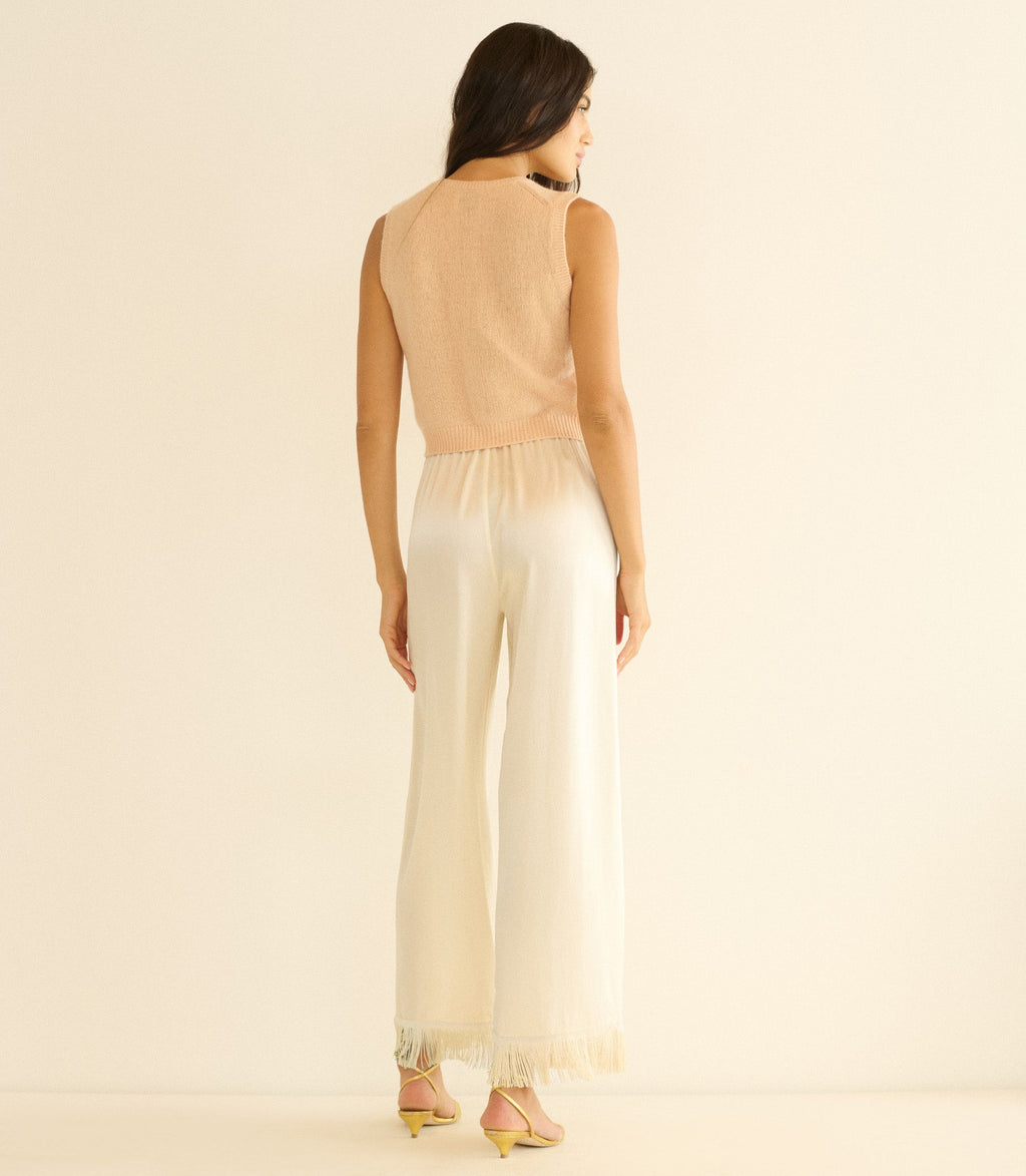 LAVON FRINGE PANT -- CANDLELIGHT