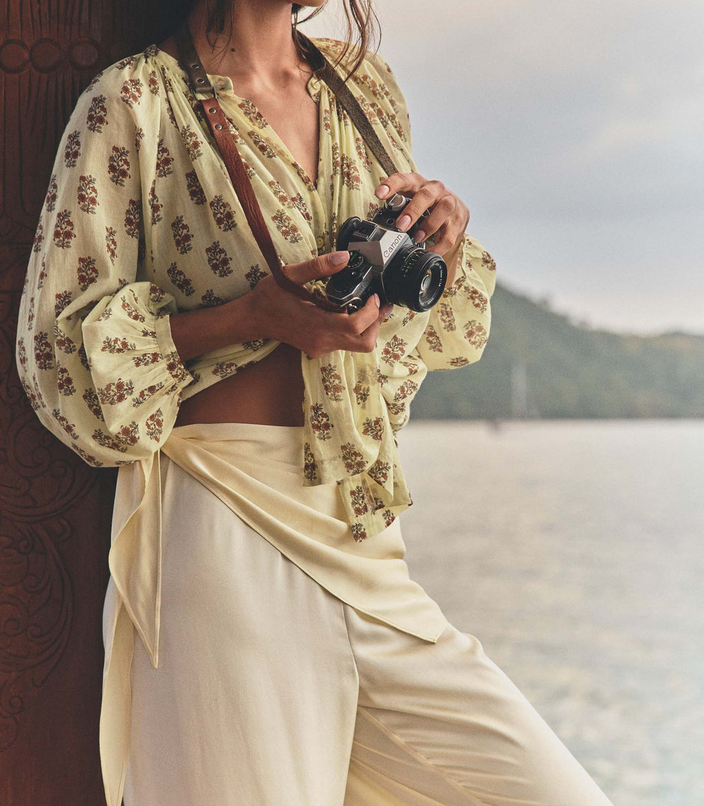 LAVON SCARF PANT -- VANILLA