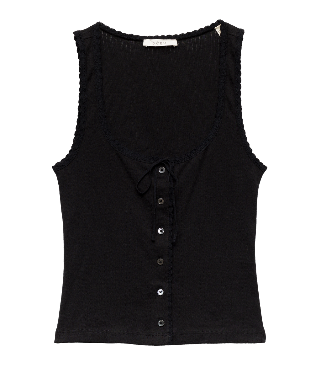 LOIS TANK -- BLACK QUELLE JOLIE POINTELLE