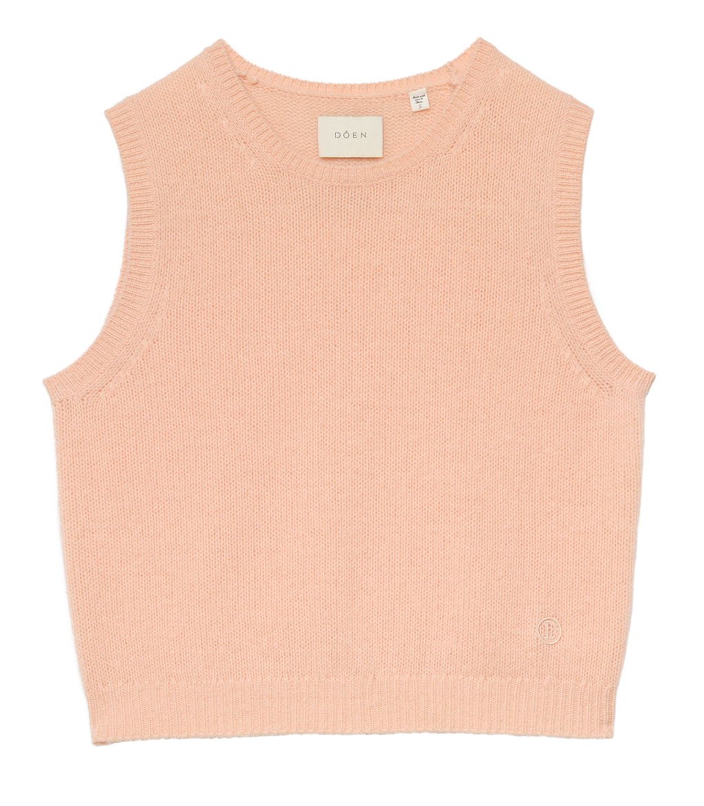 LOUDEN CASHMERE TOP -- LIGHT PEACH SORBET